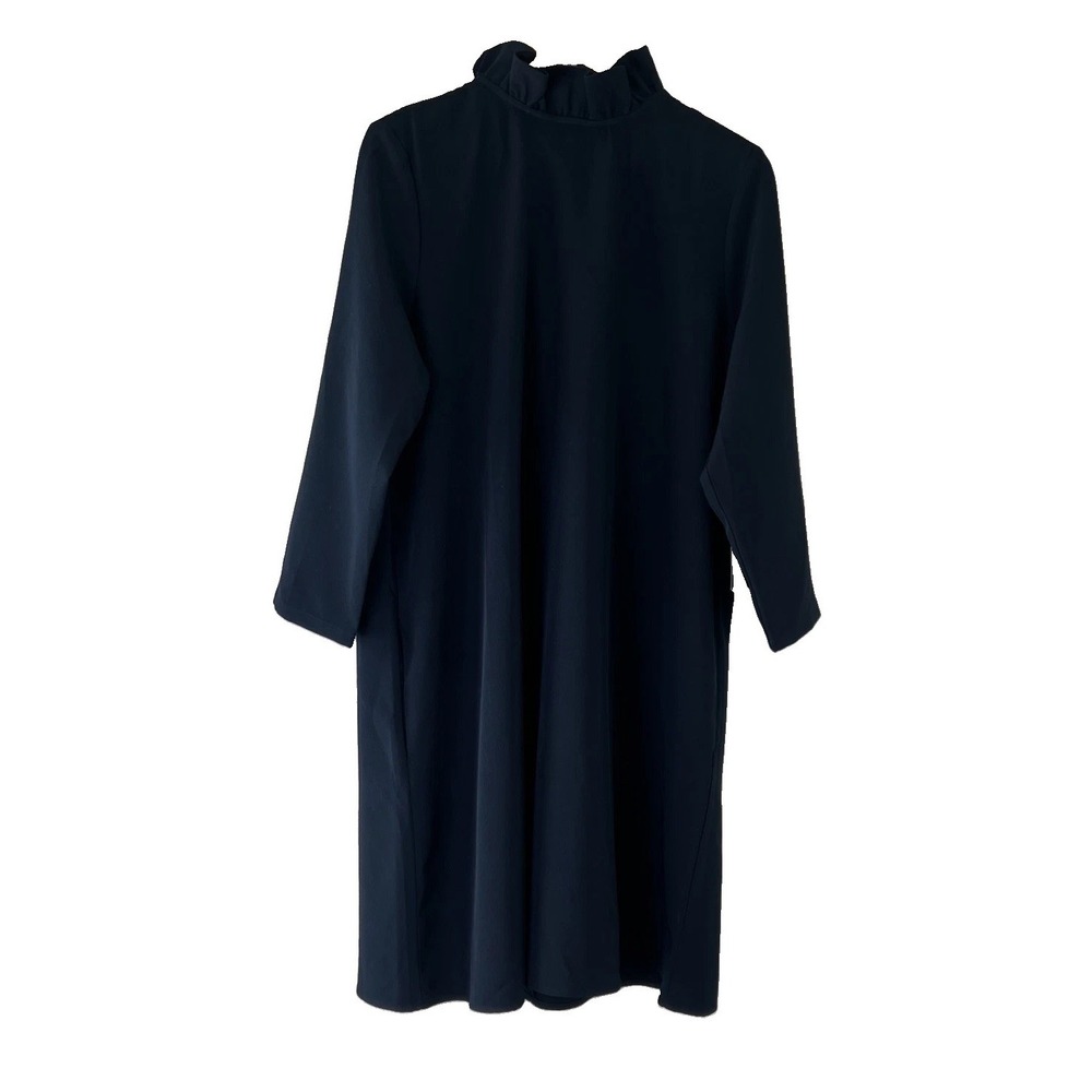 Tuckernuck Daphne Dress Women XXL Navy Blue Ruffle Neck Bow Back NWT - Picture 6 of 10